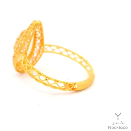 خاتم نسائي فاخر من الذهب الأصفر عيار 21 (RN.5666)