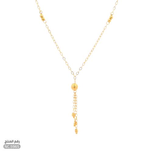 قلادة ذهب عيار 21 تصميم ناعم وراقي(NC.5965)