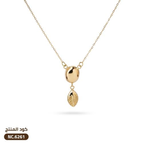 قلادة ورقة الشجر ذهب عيار 18 (NC.6261)