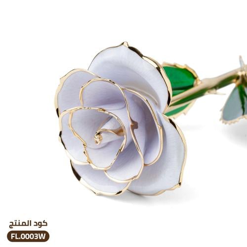 وردة الجوري بيضاء مطلية بالذهب (FL.0003W)