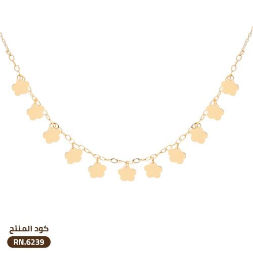 قلادة تصميم ورود ذهب عيار 21 (NC.6239)