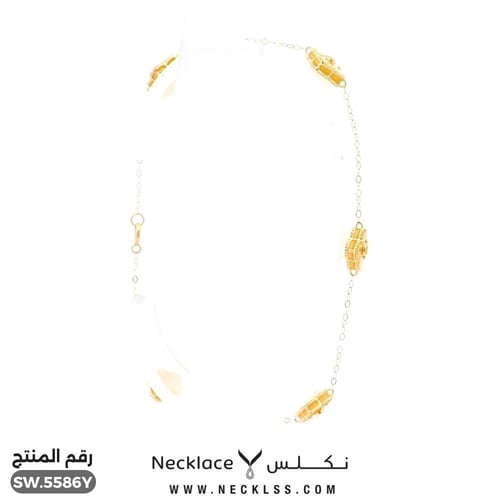 سوارة ذهب عيار 18 تصميم زهرة فاخرة (SW.5586Y)