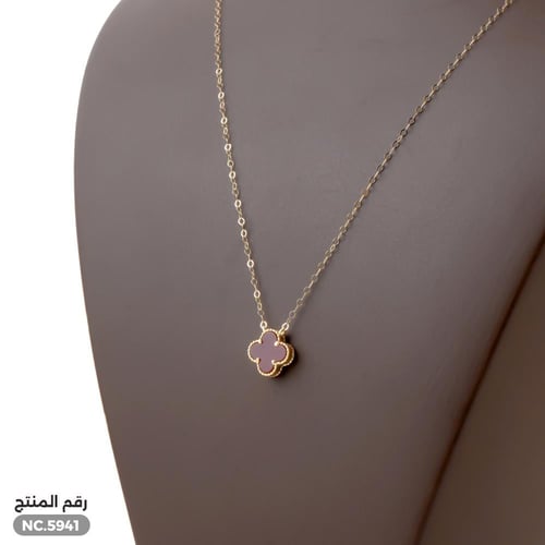 قلادة ذهب عيار 18 بتصميم خمري فاخر (NC.5941)