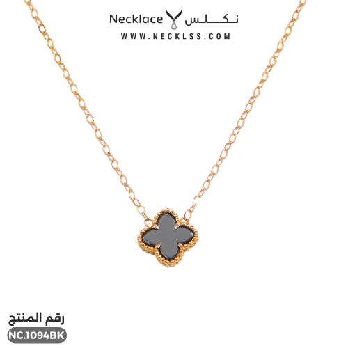 قلادة ذهب عيار 21 بتصميم أسود أنيق (NC.1094BK)