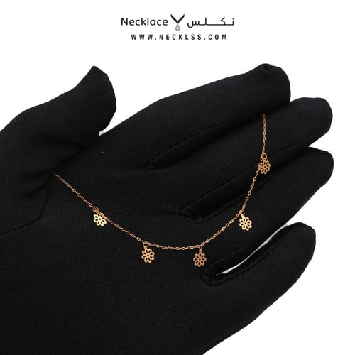 إسوارة ذهب عيار 18 تصميم زهرة رقيقة (SW.5372)
