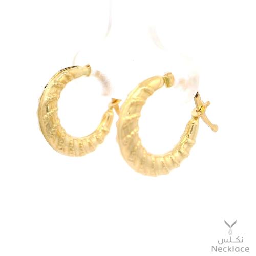 حلق ذهب أنيق عيار 18 (ER.5384)