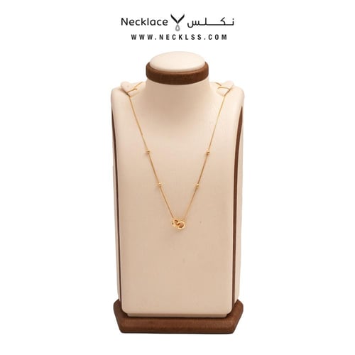 قلادة ذهب عيار 18 تصميم دائرتين بلمسة أنيقة (NC.57...