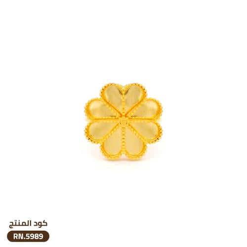 خاتم وردة القلوب ذهب عيار 21 (RN.5989)