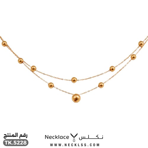 طقم ذهب عيار 21 بتصميم كرات ذهبية فاخرة (TK.5228)