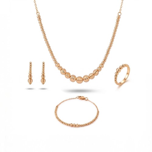 طقم ذهب عيار 21 تصميم كرات ذهبية فريد (TK.5295)