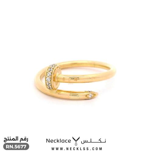 خاتم ذهب عيار 18 مرصع بفصوص أنيقة (RN.5677)