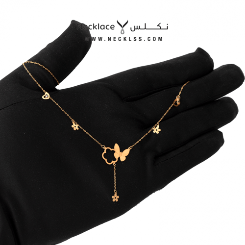 قلادة ذهب شوكر الفراشة عيار 21(NC.0183)