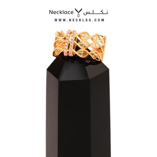 خاتم ذهب لازوردي عيار 21 (RNLZ.0207)