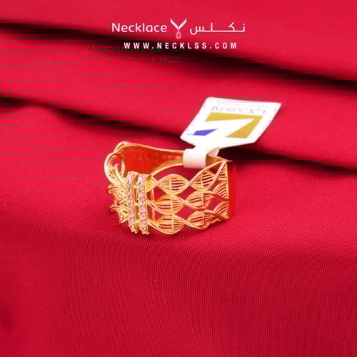 خاتم ذهب لازوردي عيار 21 (RNLZ.0207)