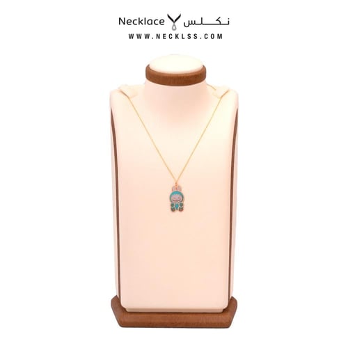 قلادة لابوبو فيروزي ذهب عيار 21 (NC.5637T)