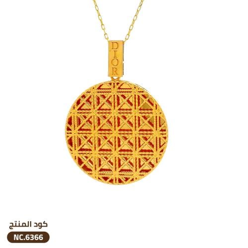 سبحة بتصميم شبكي دائرية ذهب عيار 21 (NC.6366)