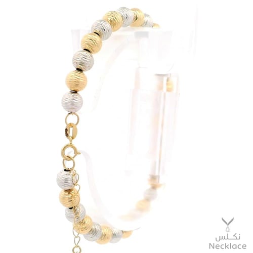 سوارة ذهب عيار 18 كرات ذهب أبيض وأصفر أنيقة (SW.55...