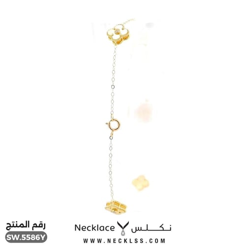 سوارة ذهب عيار 18 تصميم زهرة فاخرة (SW.5586Y)