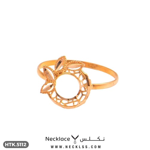 نصف طقم ذهب عيار 21 بتصميم هندسي أنيق (HTK.5112)