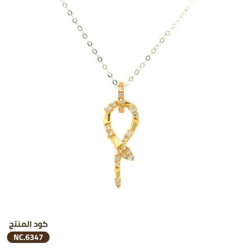 قلادة مرصعة بالزركون ذهب عيار 18 (NC.6347)
