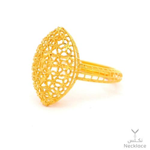 خاتم ذهب بتصميم شبكي فاخر عيار 21 (RN.5670)