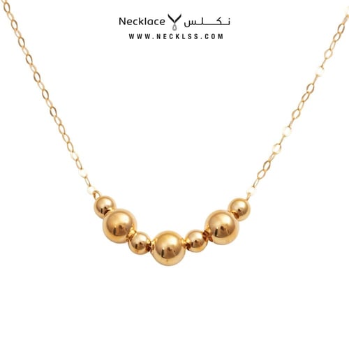 قلادة ذهب عيار 18 تصميم كرات ذهبية فاخرة (NC.5717)