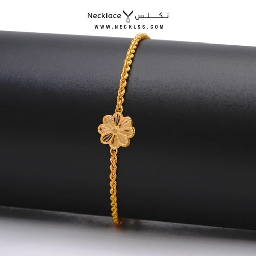 طقم ذهب نسائي أنيق بتصميم أزهار عيار 21 (TK.5215)