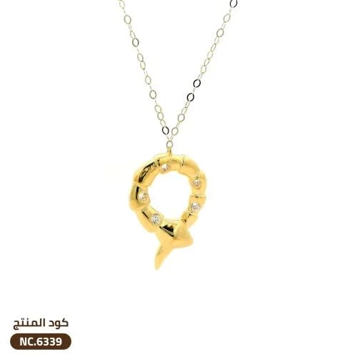 قلادة مزينة بالزركون ذهب عيار 21 (NC.6339)
