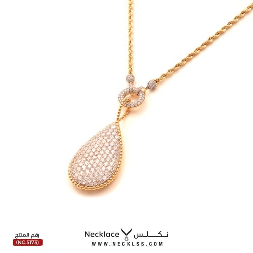 سبحة بفصوص براقة ذهب عيار 18 (NC.5173)