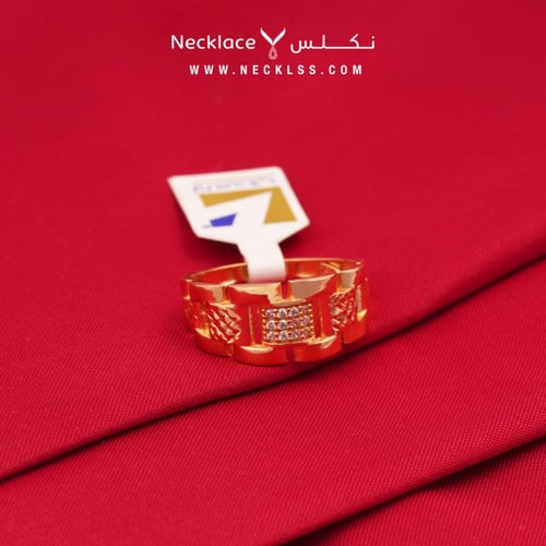 خاتم ذهب لازوردي (RNLZ.0177)