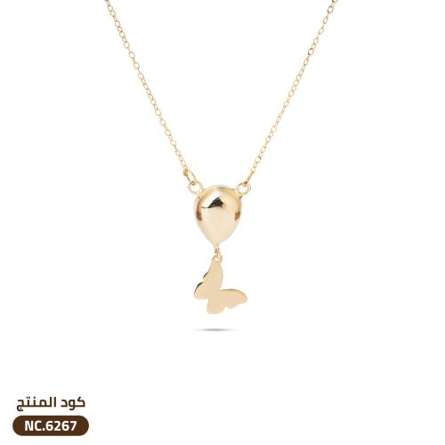قلادة الدمعة مع فراشة مورفي ذهب عيار 18 (NC.6267)