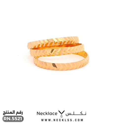 دبلة ذهب ثلاتية انيقة عيار 21 (RN.5521)