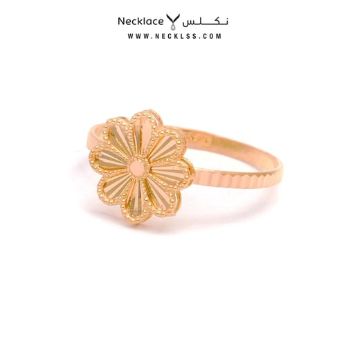 طقم ذهب نسائي أنيق بتصميم أزهار عيار 21 (TK.5215)