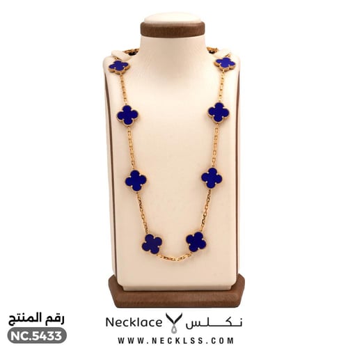 قلادة ذهب عيار 18 بتصميم زهرة بلون زهري أنيق (NC.5...
