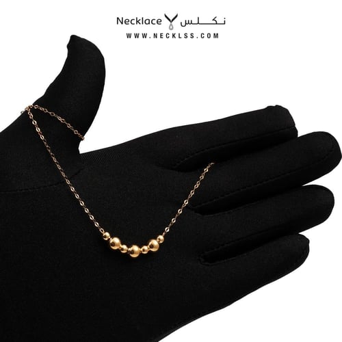 قلادة ذهب عيار 18 تصميم كرات ذهبية فاخرة (NC.5717)
