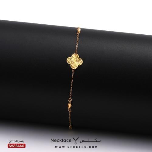 أسوارة ذهب عيار 21 بتصميم هادئ وأنيق (SW.5446)