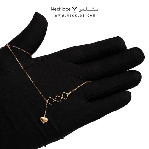 قلادة ذهب عيار 18 قلب يجمع بين الفخامة والأنوثة (N...