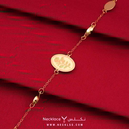 أسوارة ذهب عيار 21 بتصميم وردة فخمة (SW.5450)