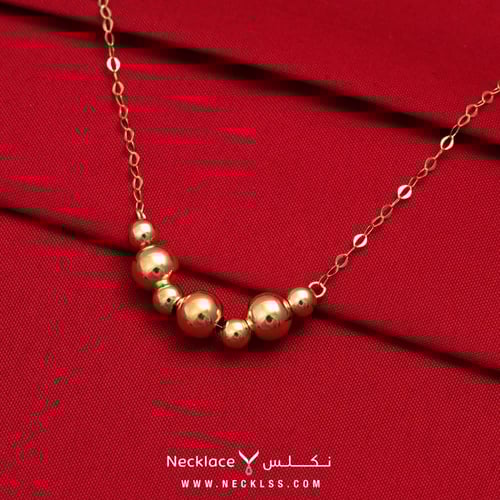 قلادة ذهب عيار 18 تصميم كرات ذهبية فاخرة (NC.5717)
