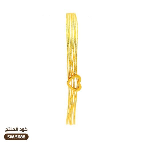 سوار قلب ذهب عيار 21 (SW.5688)