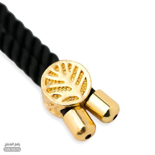 سوارة ذهب عيار 21 كرسي جابر حبل مبروم (SW.5674)