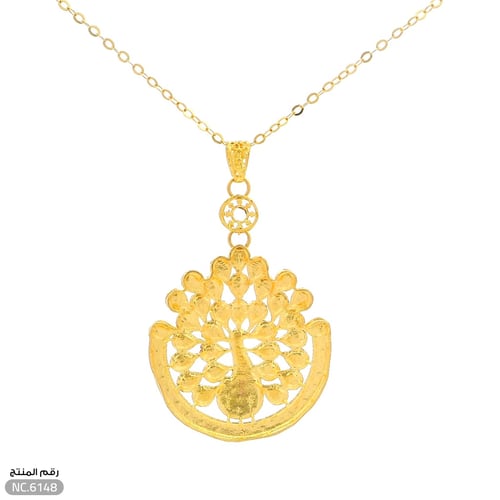 قلادة ذهب عيار 21 تصميم بنقوش فريدة (NC.6148)