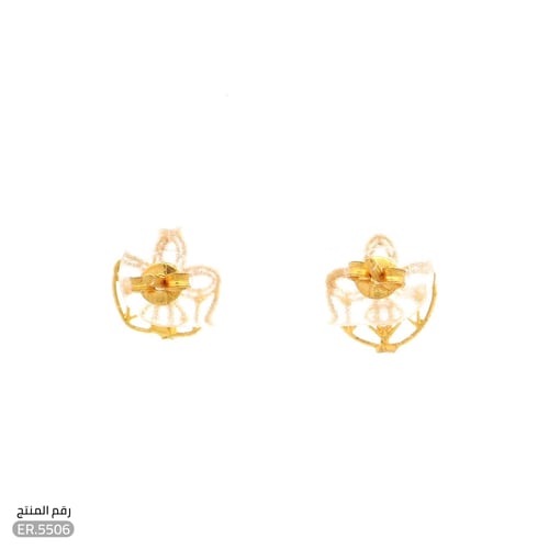 حلق ذهب عيار 21 تصميم بنقش مميز (ER.5506)