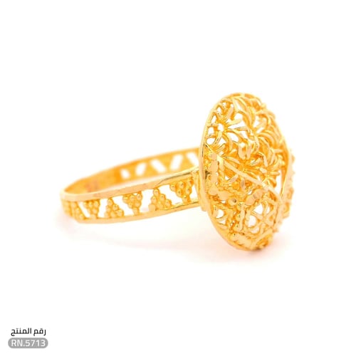 خاتم ذهب عيار 21 تصميم عصري فاخر (RN.5713)