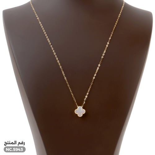 قلادة ذهب عيار 18 بتصميم أبيض فاخر (NC.5943)