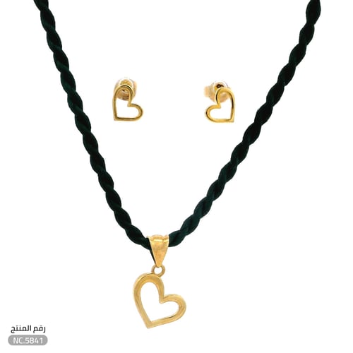 نصف طقم ذهب عيار 18 تصميم قلب فاخر (HTK.5148)