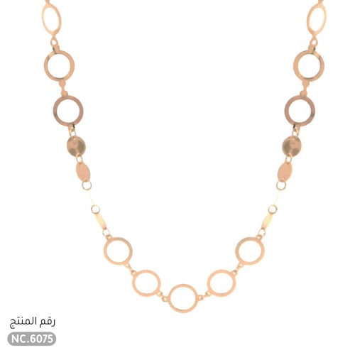 قلادة ذهب عيار 21 تصميم حلقات دائرية ذهبية فاخرة (...