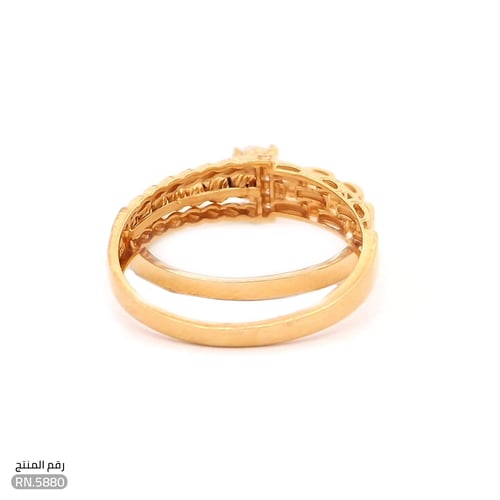 خاتم ذهب عيار 21 توينز تصميم أنيق وفص فاخر (RN.588...