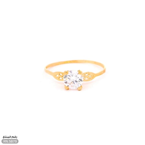خاتم ذهب عيار 21 تصميم ناعم بفص فاخر (RN.5879)