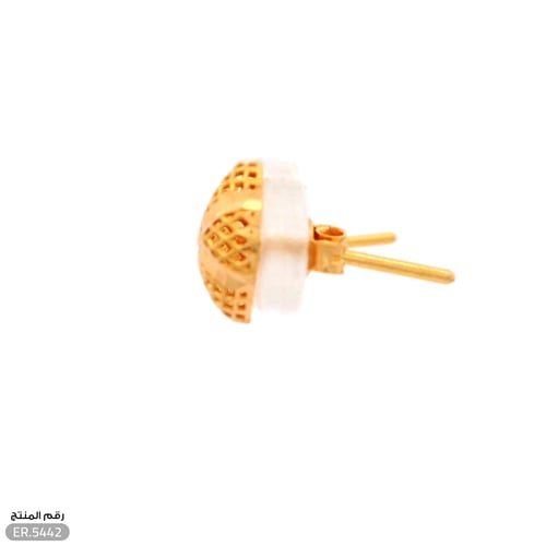 حلق ذهب عيار 21 تصميم شبكي فريد (ER.5442)